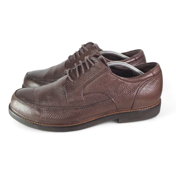 Apex Lexington Moc Toe Dress Oxfords Brown Leather LT910M Men's 12 XW - Picture 2 of 11